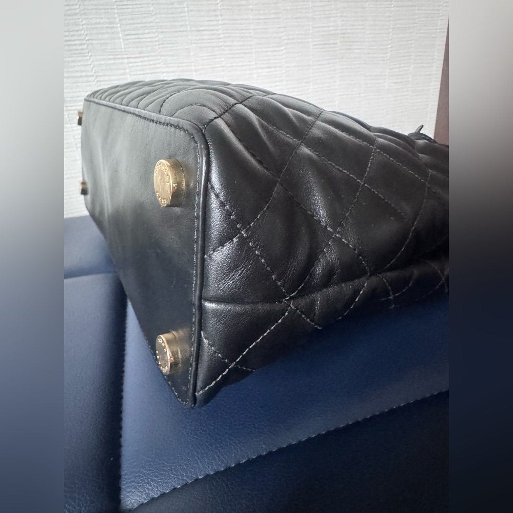 Michael Kors Black Quilted Leather Satchel Tote Bag - Picture 8 of 13